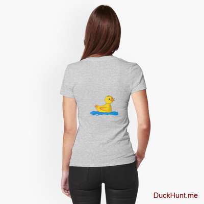 Plastic Duck Heather Grey Fitted T-Shirt (Back printed) image