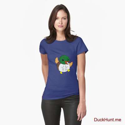 Super duck Blue Fitted T-Shirt (Front printed) image