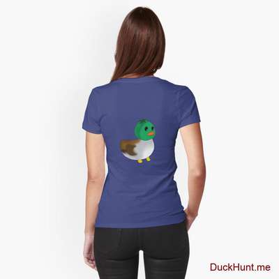 Normal Duck Blue Fitted T-Shirt (Back printed) image