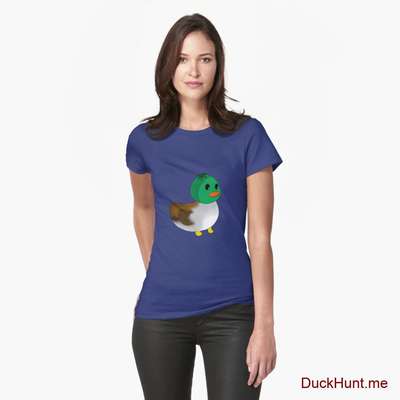 Normal Duck Blue Fitted T-Shirt (Front printed) image
