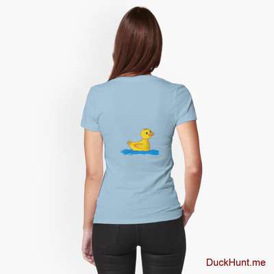 Plastic Duck Light Blue Fitted T-Shirt (Back printed) image