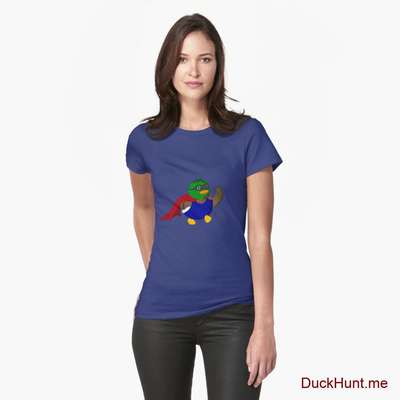 Alive Boss Duck Blue Fitted T-Shirt (Front printed) image