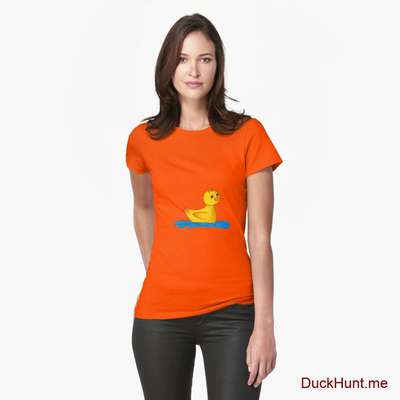 Plastic Duck Orange Fitted T-Shirt (Front printed) image