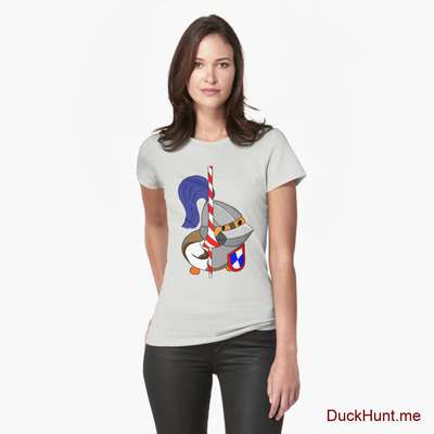 Armored Duck Light Grey Fitted T-Shirt (Front printed) image