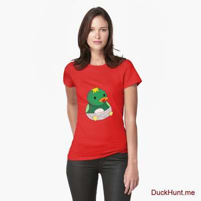 Baby duck Red Fitted T-Shirt (Front printed) image