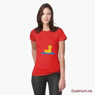 Plastic Duck Red Fitted T-Shirt (Front printed) image