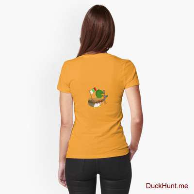 Kamikaze Duck Gold Fitted T-Shirt (Back printed) image