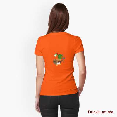 Kamikaze Duck Orange Fitted T-Shirt (Back printed) image
