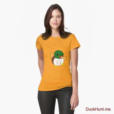 Super duck Gold Fitted T-Shirt (Front printed) image