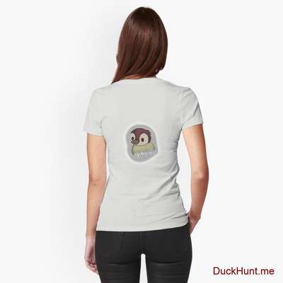 Ghost Duck (foggy) Light Grey Fitted T-Shirt (Back printed) image