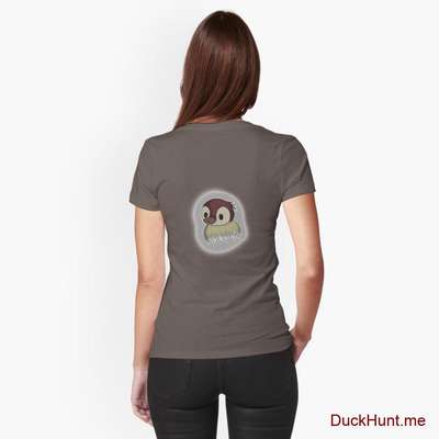 Ghost Duck (foggy) Dark Grey Fitted T-Shirt (Back printed) image