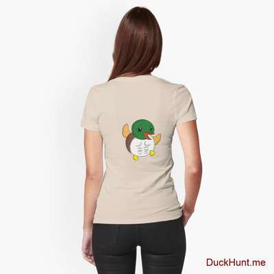 Super duck Creme Fitted T-Shirt (Back printed) image