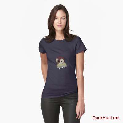 Ghost Duck (fogless) Dark Blue Fitted T-Shirt (Front printed) image