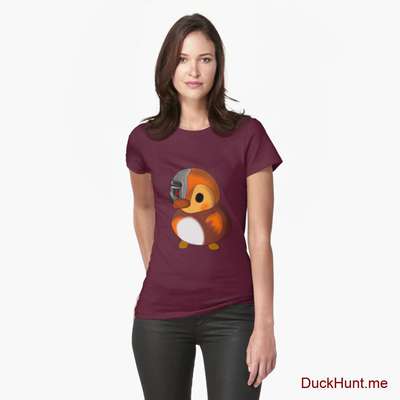 Mechanical Duck Dark Red Fitted T-Shirt (Front printed) image