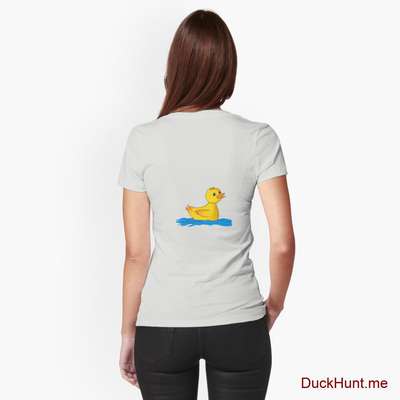Plastic Duck Light Grey Fitted T-Shirt (Back printed) image