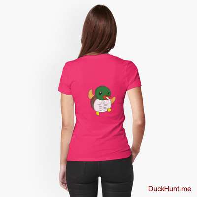 Super duck Berry Fitted T-Shirt (Back printed) image