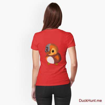 Mechanical Duck Red Fitted T-Shirt (Back printed) image