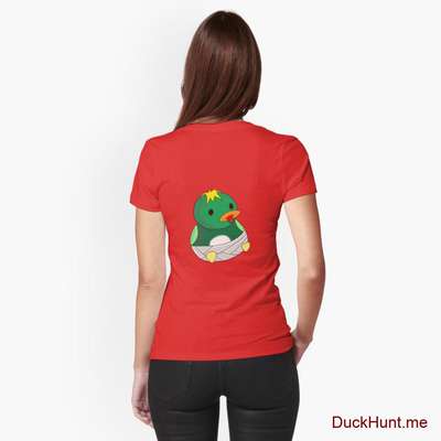Baby duck Red Fitted T-Shirt (Back printed) image