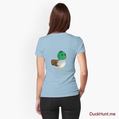Normal Duck Light Blue Fitted T-Shirt (Back printed) image