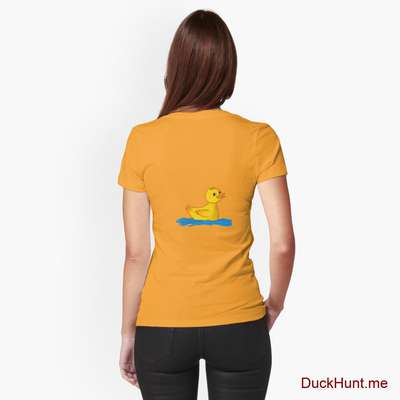 Plastic Duck Gold Fitted T-Shirt (Back printed) image