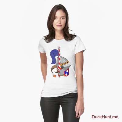 Armored Duck White Fitted T-Shirt (Front printed) image