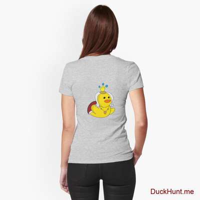 Royal Duck Heather Grey Fitted T-Shirt (Back printed) image