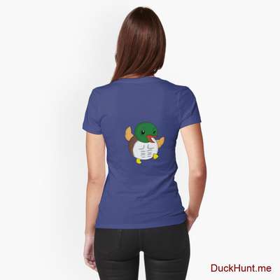 Super duck Blue Fitted T-Shirt (Back printed) image