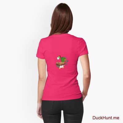 Kamikaze Duck Berry Fitted T-Shirt (Back printed) image
