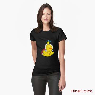 Royal Duck Black Fitted T-Shirt (Front printed) image