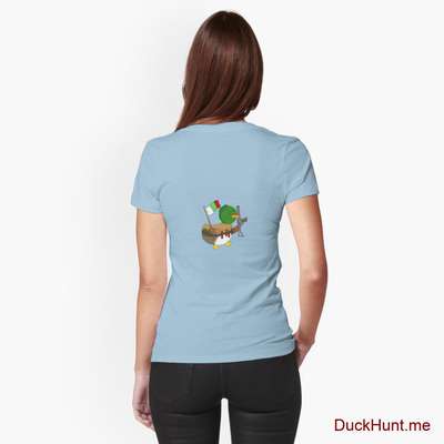 Kamikaze Duck Light Blue Fitted T-Shirt (Back printed) image