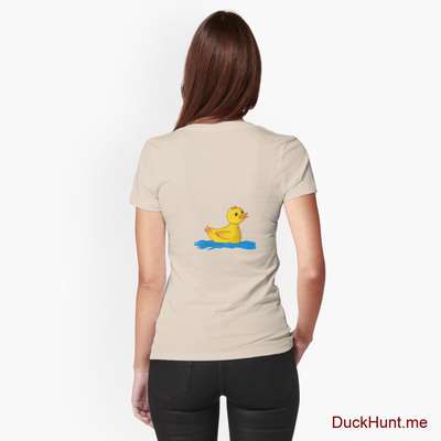 Plastic Duck Creme Fitted T-Shirt (Back printed) image