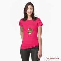 Kamikaze Duck Berry Fitted T-Shirt (Front printed)