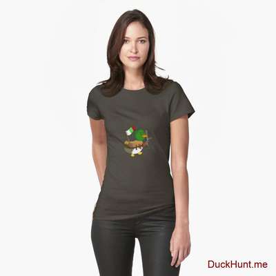 Kamikaze Duck Army Fitted T-Shirt (Front printed) image
