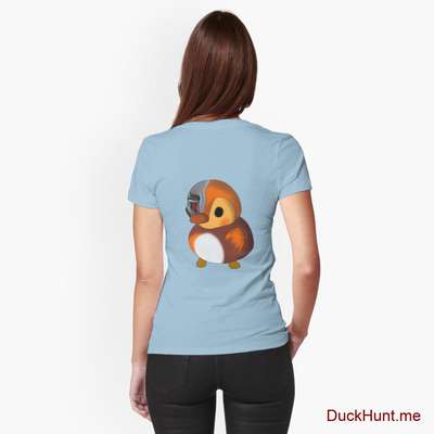 Mechanical Duck Light Blue Fitted T-Shirt (Back printed) image