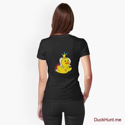 Royal Duck Black Fitted T-Shirt (Back printed) image