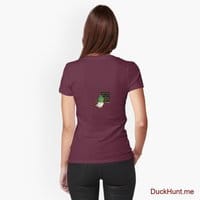 Prof Duck Dark Red Fitted T-Shirt (Back printed)