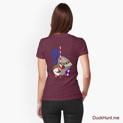 Armored Duck Dark Red Fitted T-Shirt (Back printed) image