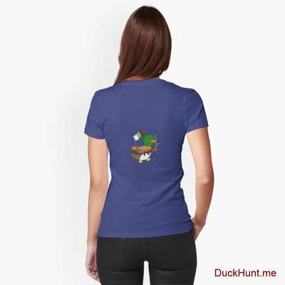 Kamikaze Duck Blue Fitted V-Neck T-Shirt (Back printed) image