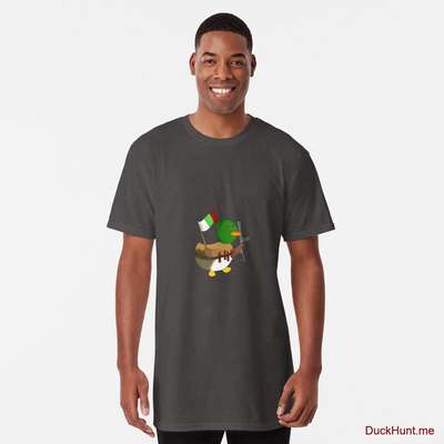 Kamikaze Duck Charcoal Heather Long T-Shirt (Front printed) image