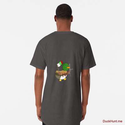 Kamikaze Duck Charcoal Heather Long T-Shirt (Back printed) image