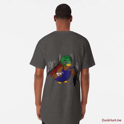 Dead Boss Duck (smoky) Charcoal Heather Long T-Shirt (Back printed) image