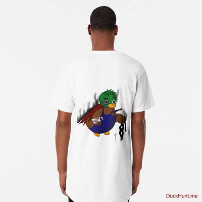Dead Boss Duck (smoky) White Long T-Shirt (Back printed) image
