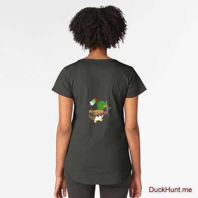 Kamikaze Duck Coal Premium Scoop T-Shirt (Back printed) image