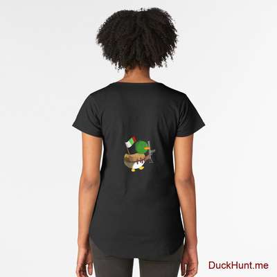 Kamikaze Duck Black Premium Scoop T-Shirt (Back printed) image