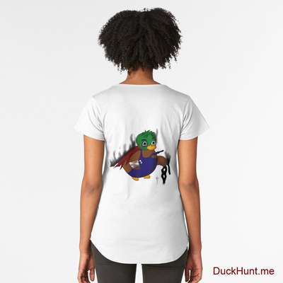 Dead Boss Duck (smoky) White Premium Scoop T-Shirt (Back printed) image