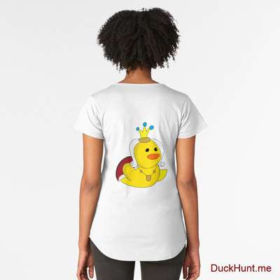 Royal Duck White Premium Scoop T-Shirt (Back printed) image