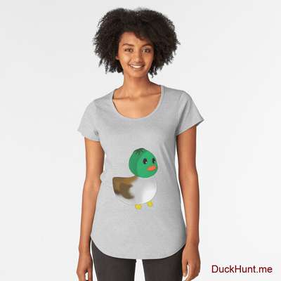 Normal Duck Heather Grey Premium Scoop T-Shirt (Front printed) image
