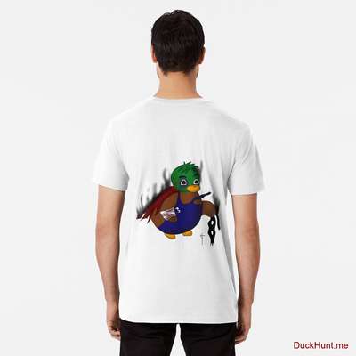 Dead Boss Duck (smoky) White Premium T-Shirt (Back printed) image