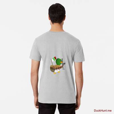 Kamikaze Duck Heather Grey Premium T-Shirt (Back printed) image