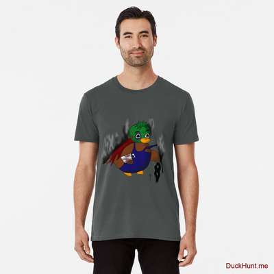 Dead Boss Duck (smoky) Dark Grey Premium T-Shirt (Front printed) image